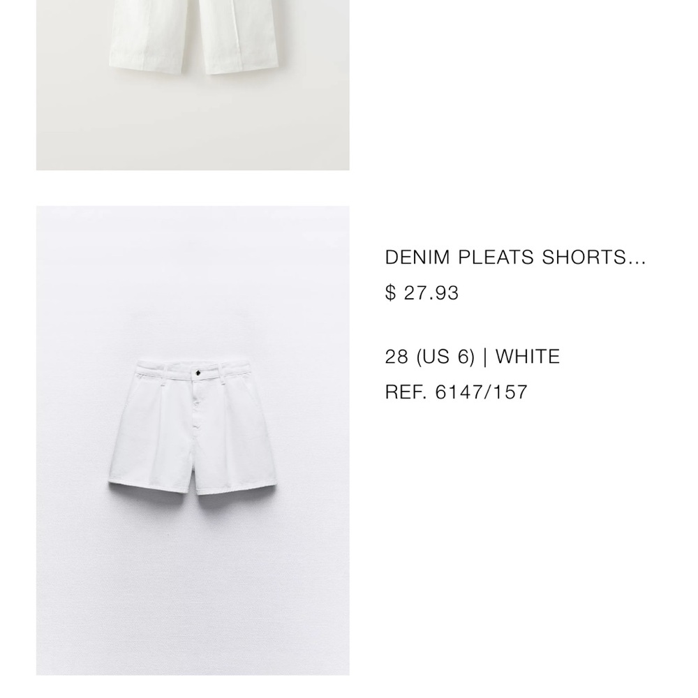 Zara White Jean Shorts